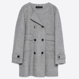 Zara Women’s Handmade Coat Gray. Size Small.
